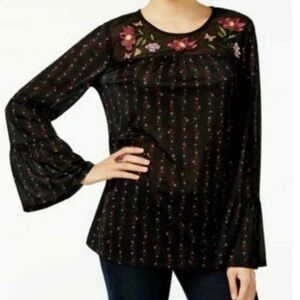 Style & Co Mesh Floral Blouse - Size 0X